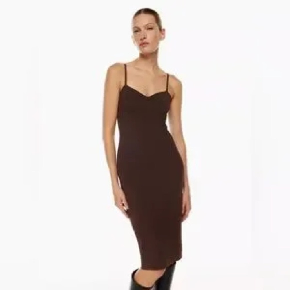 NWT Aritzia babaton lariat brown dress